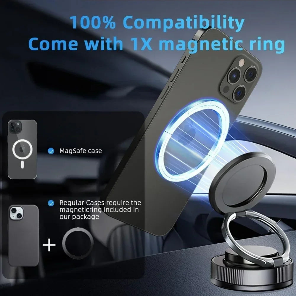 360° Magnetic Car Phone Holder - Suction Cup Mount