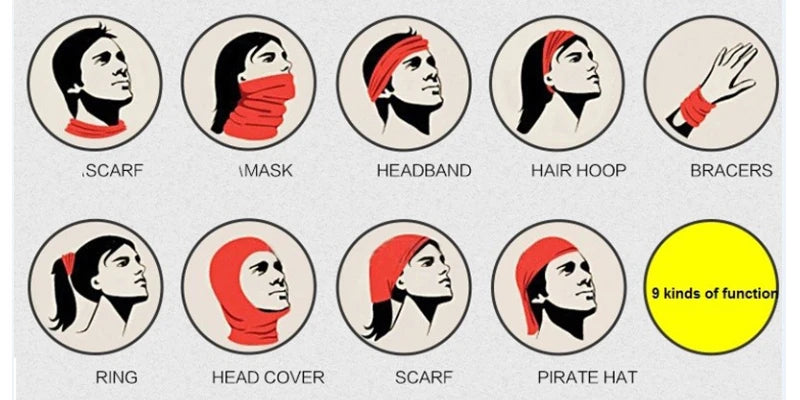 Multifunction Motorcycle Scarf & Sports Headband Face Mask
