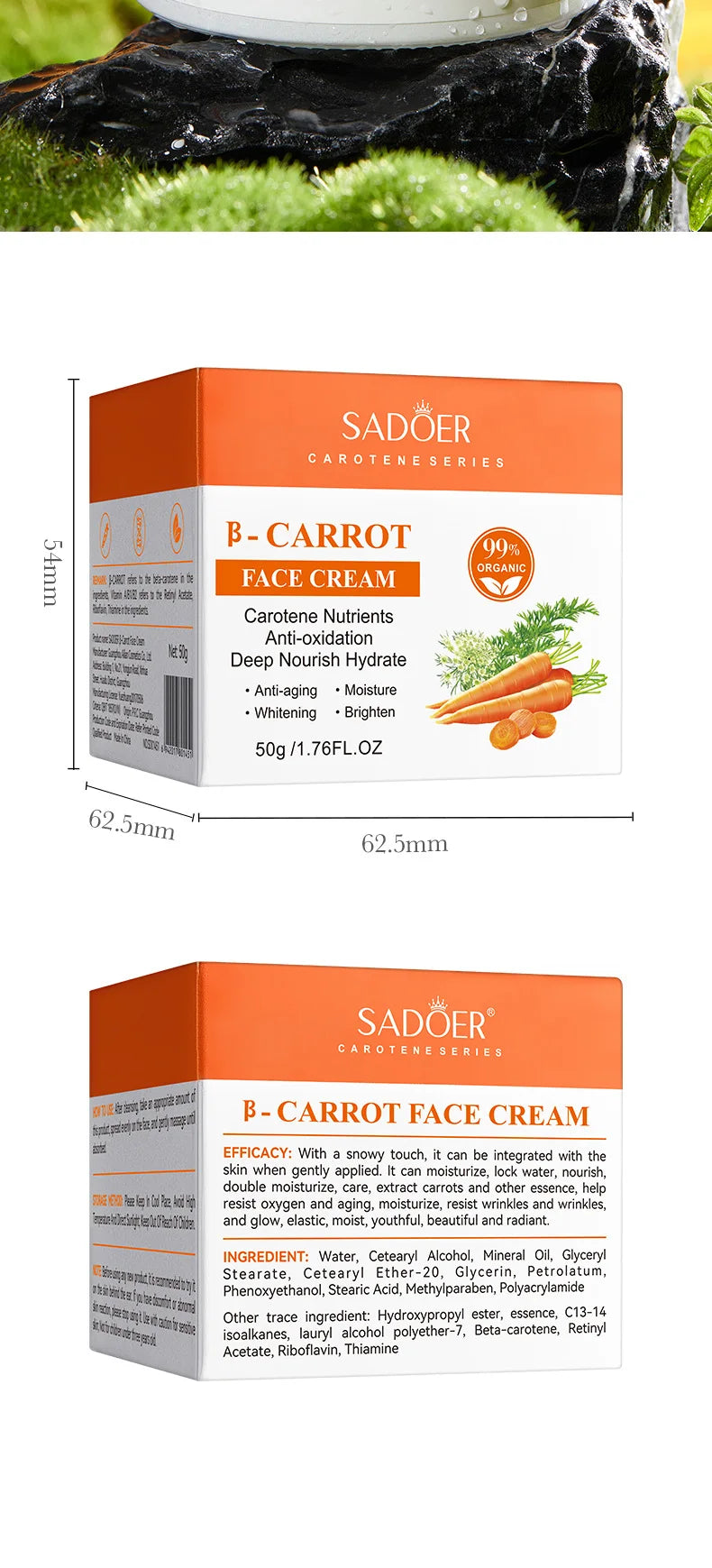 Anti-Aging Whitening Face Cream – Carrot Moisturiser
