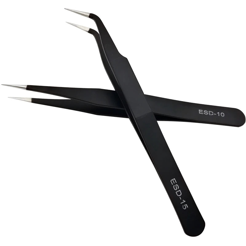 Professional Eyelash Extension Tweezers with Fiber Tips