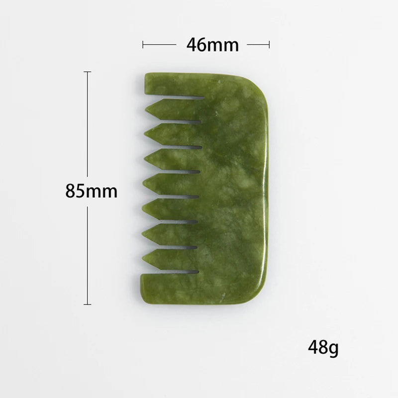 Natural Jade Comb & Gua Sha Board – Facial Massage & Body Scraping Tool