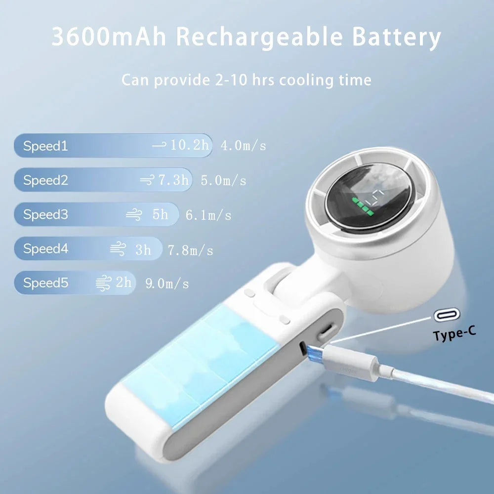 Hands-Free Neck Fan - USB Rechargeable, 5 Speeds