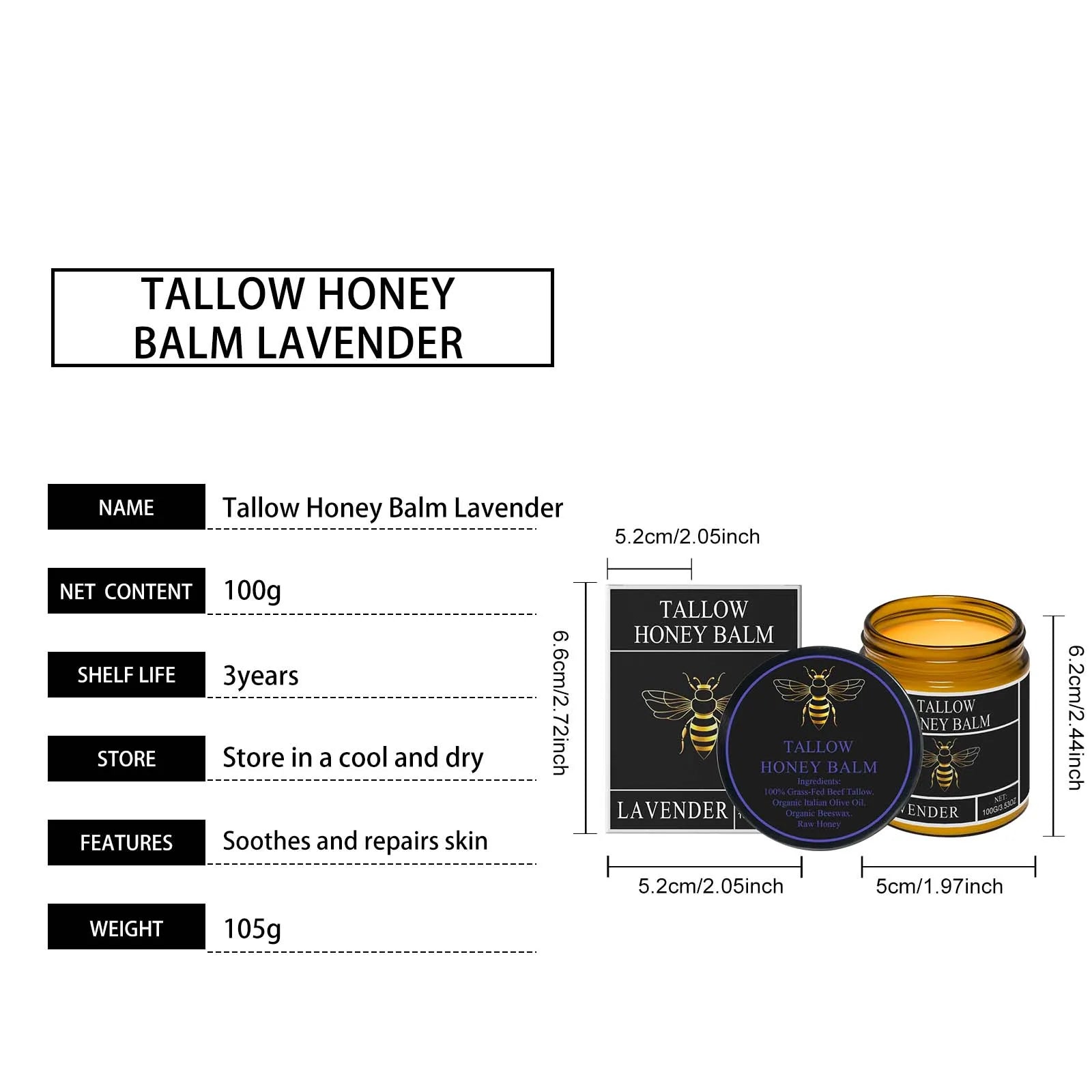 Tallow & Honey Face Moisturizer - Natural Skin Care 60g