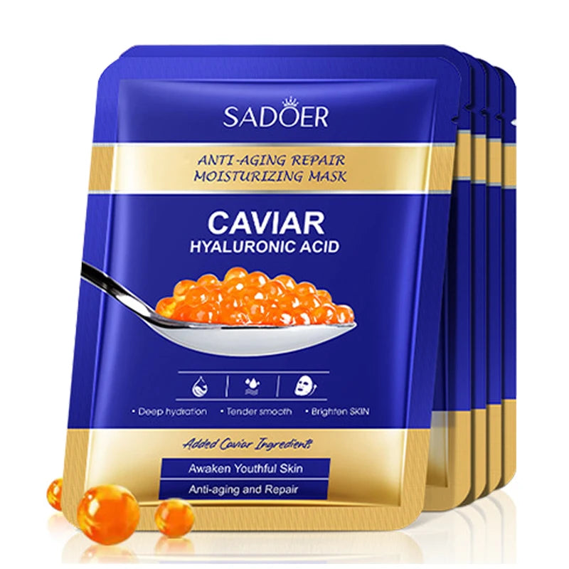 Caviar Hyaluronic Acid Face Masks – Firming & Hydrating (5 Pack)