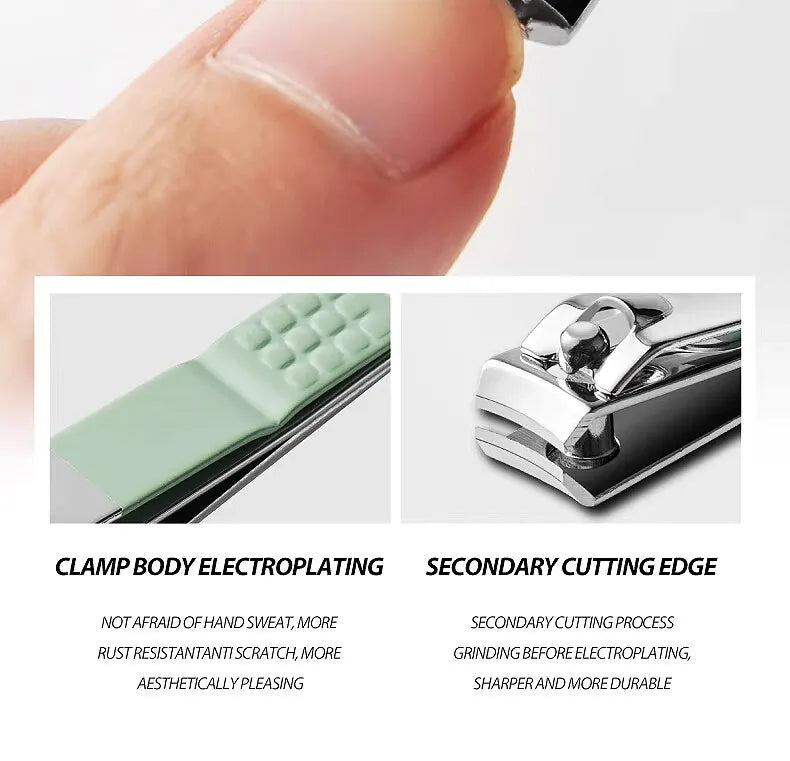 16pc Stainless Steel Nail Clipper & Manicure Set with Folding Bag