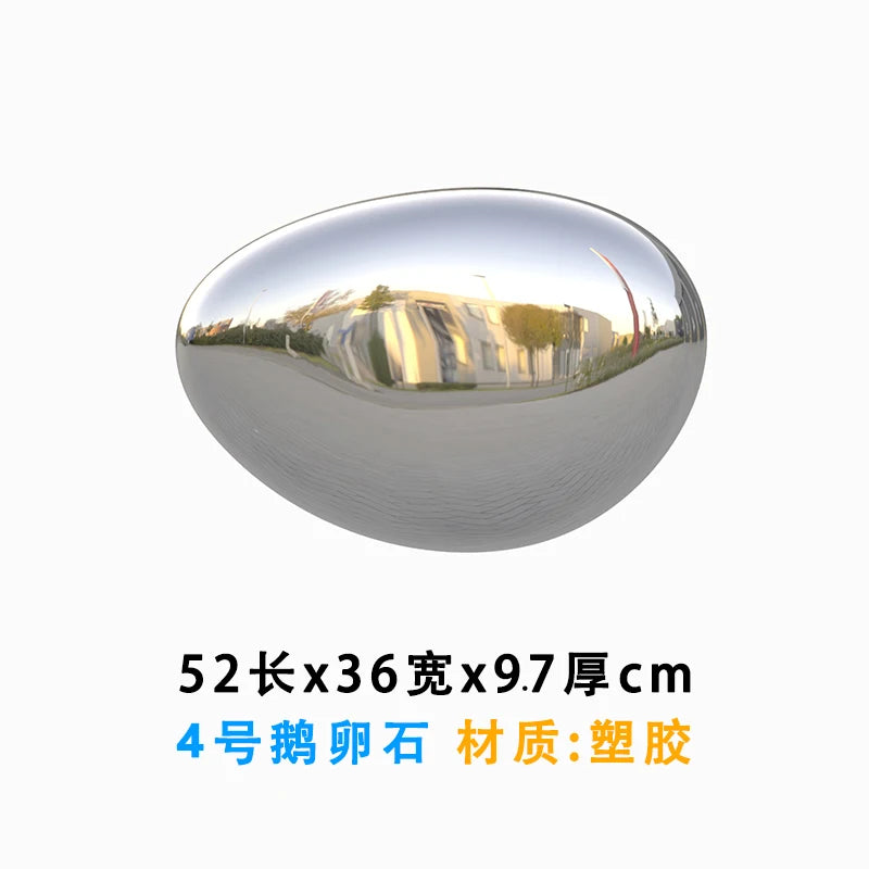 Water Drop Pebble Wall Art – Imitation Stainless Steel Living Room Decoration