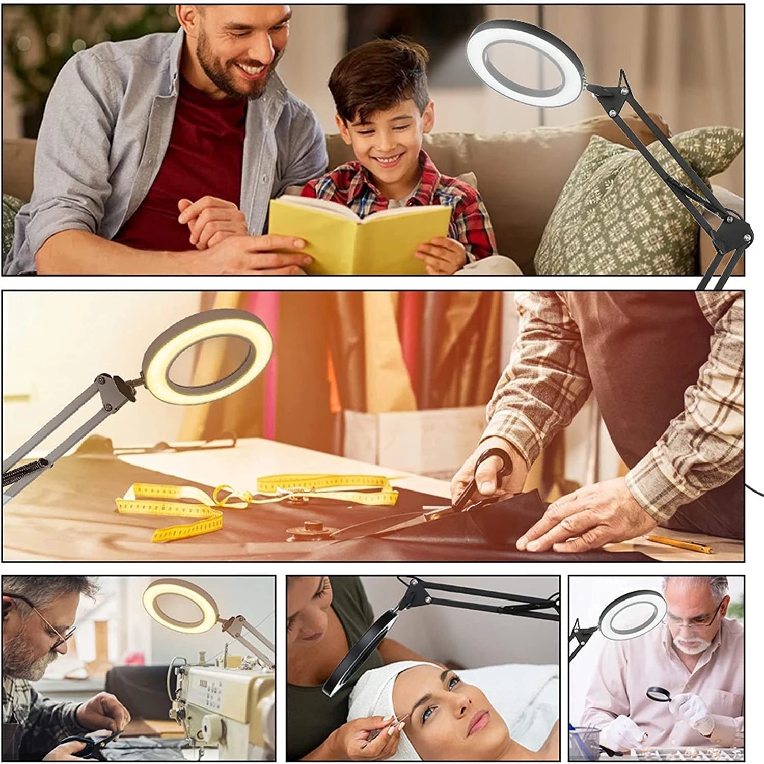5X LED Magnifying Lamp with Clamp – 3 Colour Modes for Skincare, Soldering & Repair