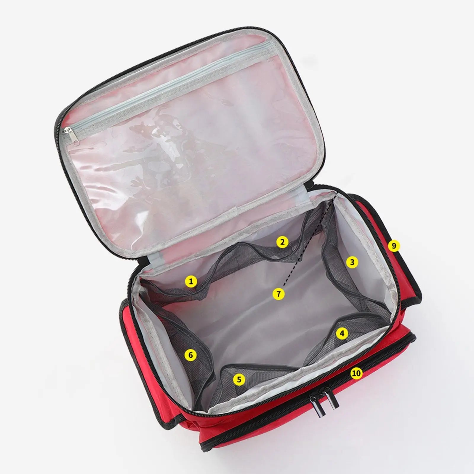 Portable First Aid Bag - Empty Emergency Supplies Pouch for Travel, Gym & Outdoors