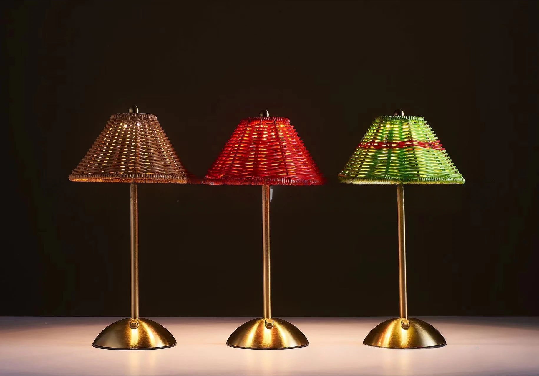 LED Rattan Rechargeable Retro Desk Lamp – Southeast Asian Style Atmosphere Light