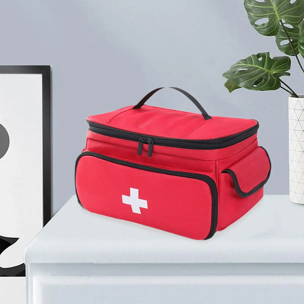 Portable First Aid Bag - Empty Emergency Supplies Pouch for Travel, Gym & Outdoors