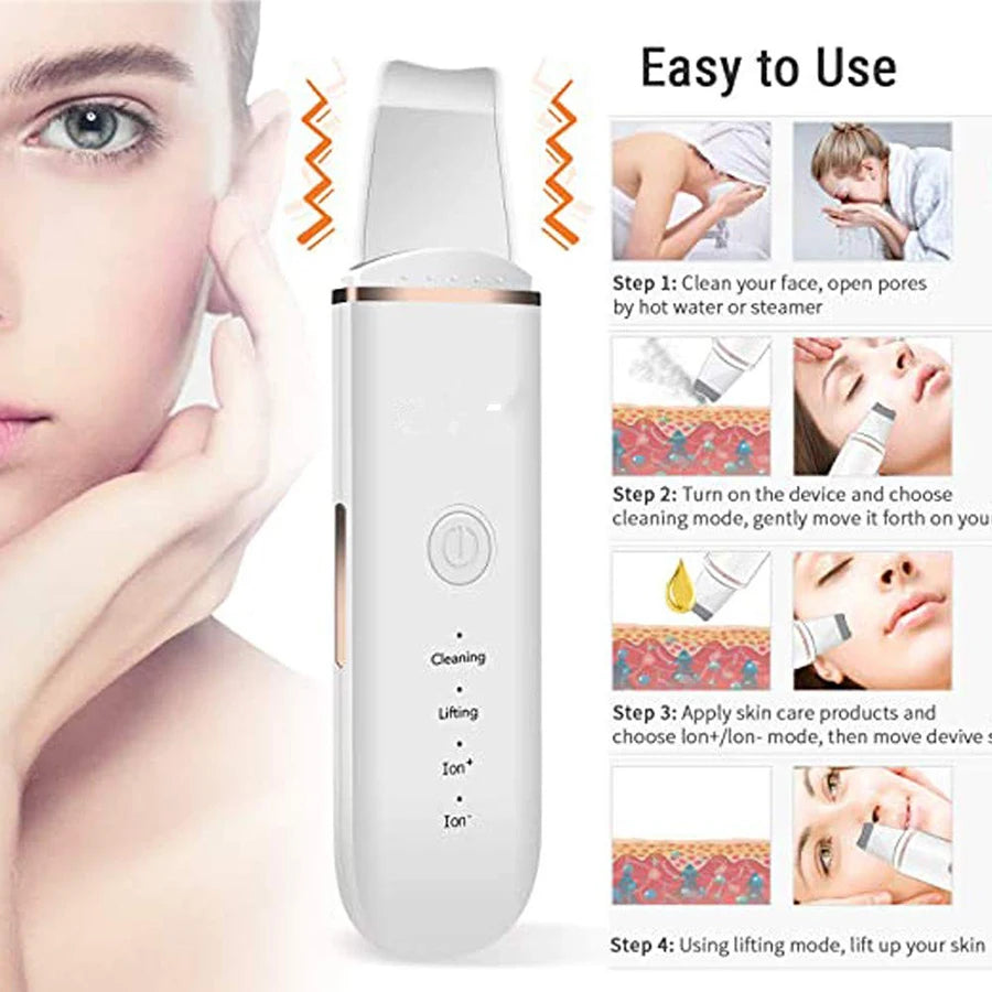 Ultrasonic Skin Scrubber – Deep Pore & Blackhead Cleansing Device