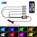 LED Car Interior Ambient Foot Light – USB RGB Atmosphere Lamp with App & Music Control