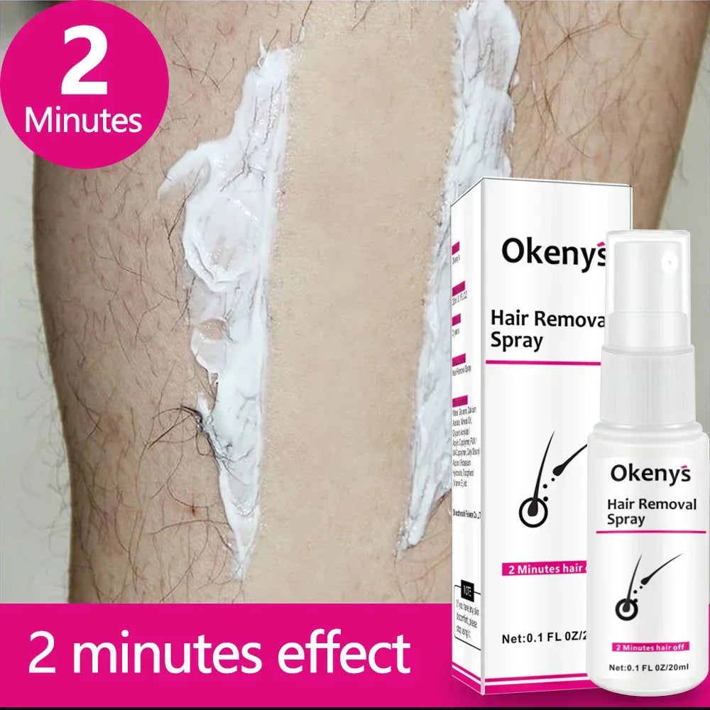 2-Minute Fast Hair Removal Spray – Painless Depilatory for Men & Women