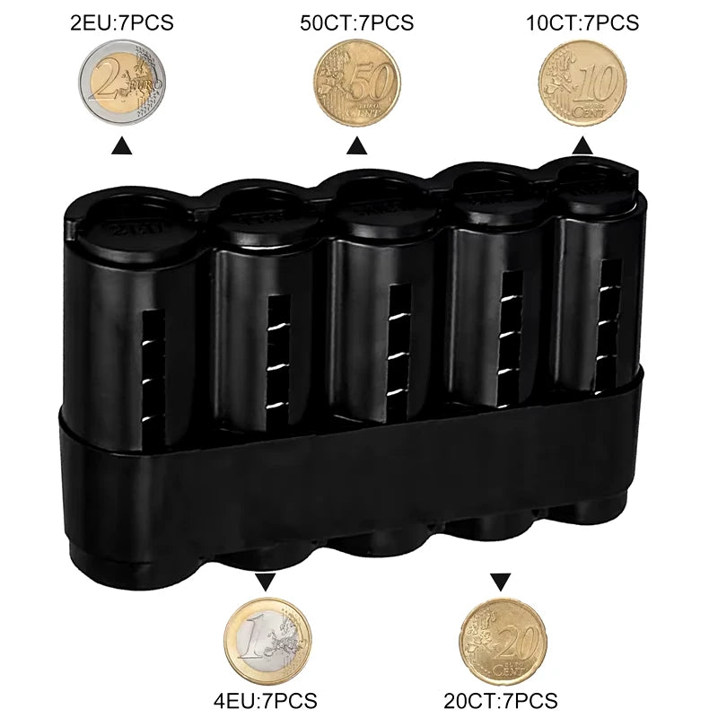 Spring Coin Dispenser & Purse Storage Box – Portable Money Holder Wallet