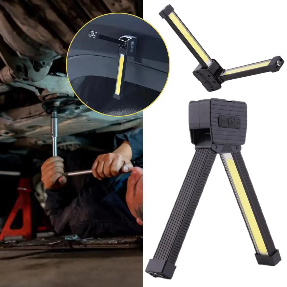 Portable Magnetic LED Worklight - 7 Dimming Levels, Foldable & Waterproof