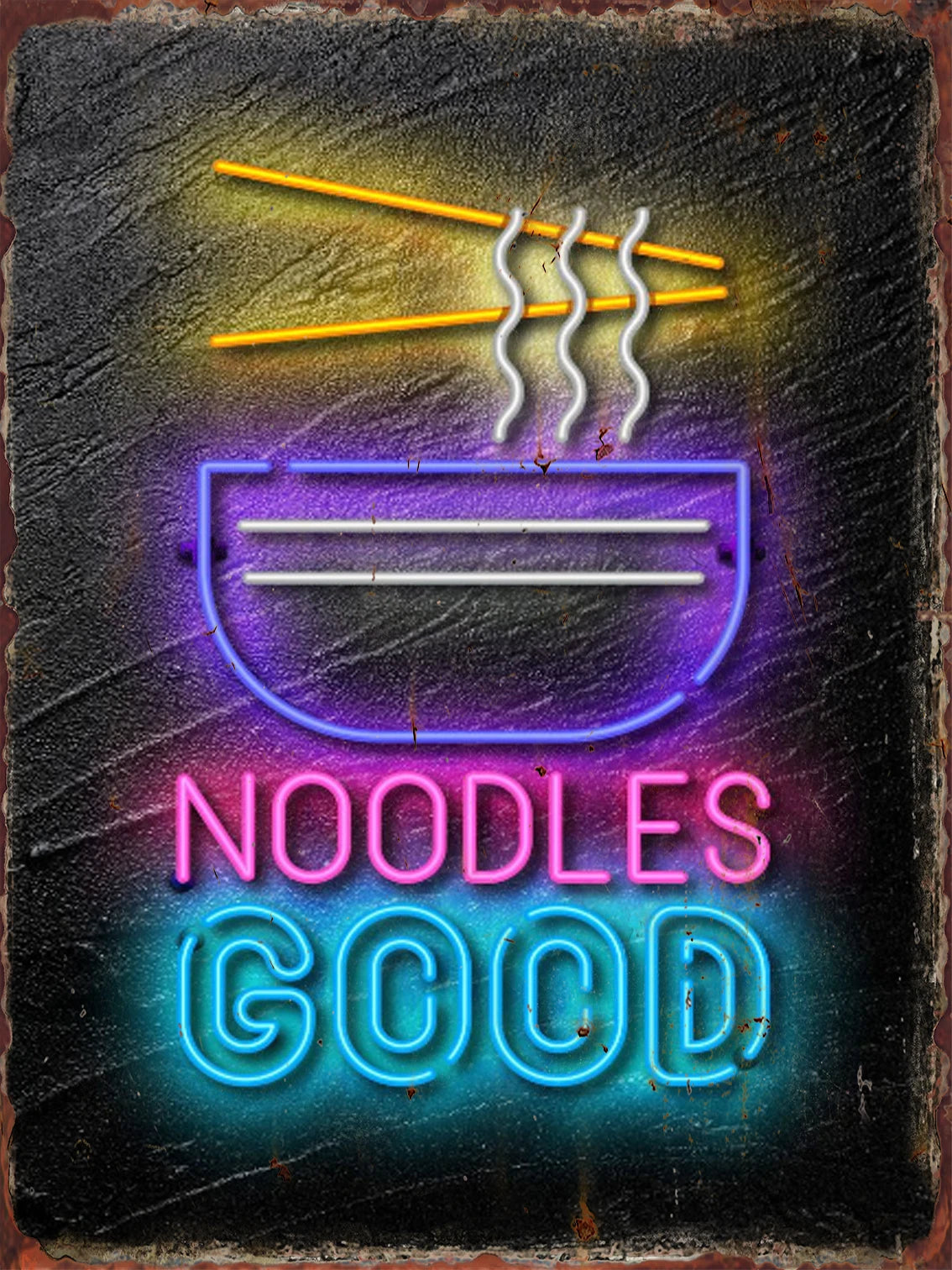 Vintage Neon Food Metal Tin Sign – Restaurant, Bar & Club Wall Decor Plaque