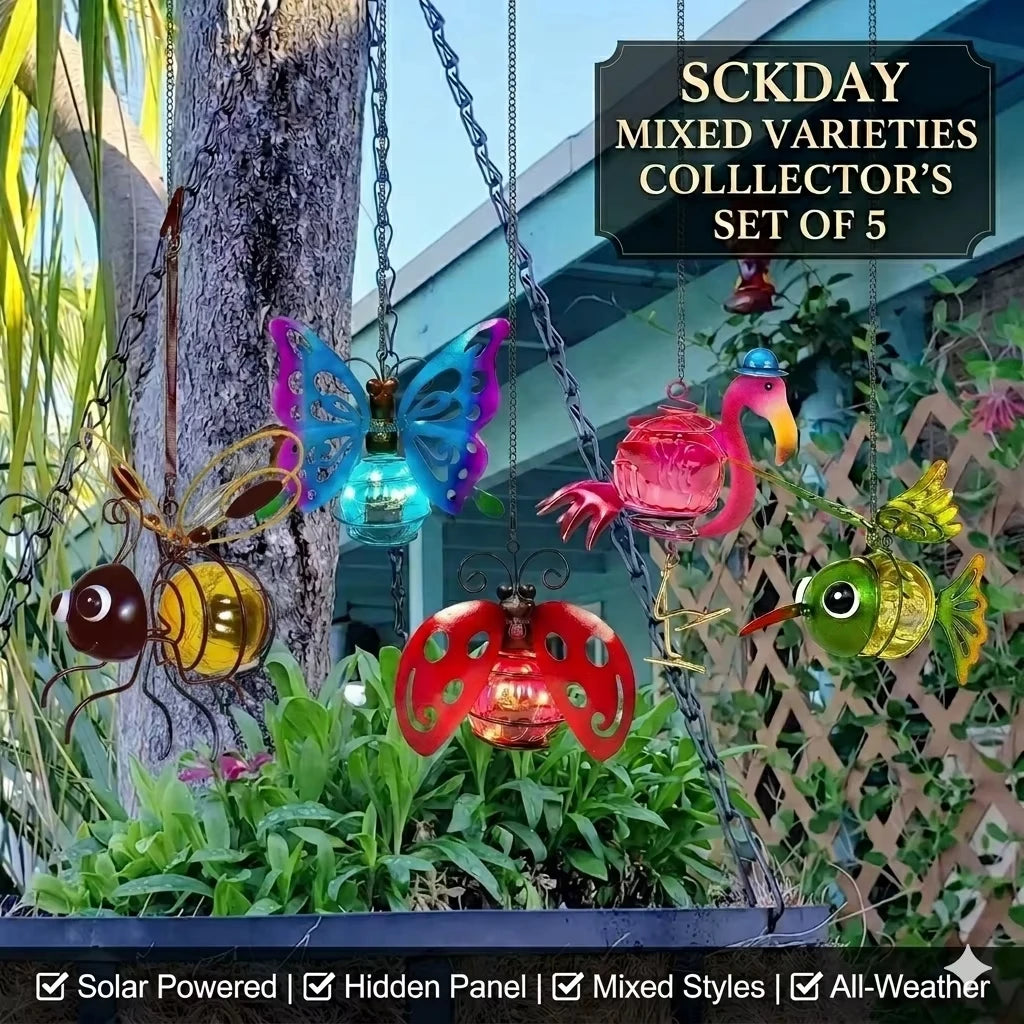 Solar Outdoor Hanging Lantern – Animal & Insect Garden Decor Solar Light