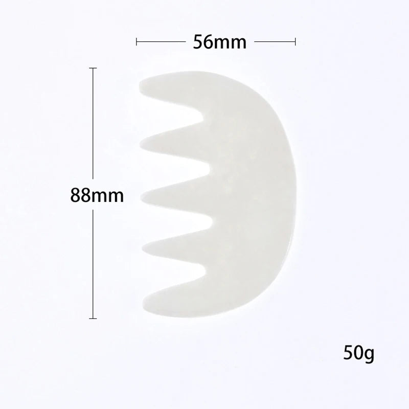 Natural Jade Comb & Gua Sha Board – Facial Massage & Body Scraping Tool