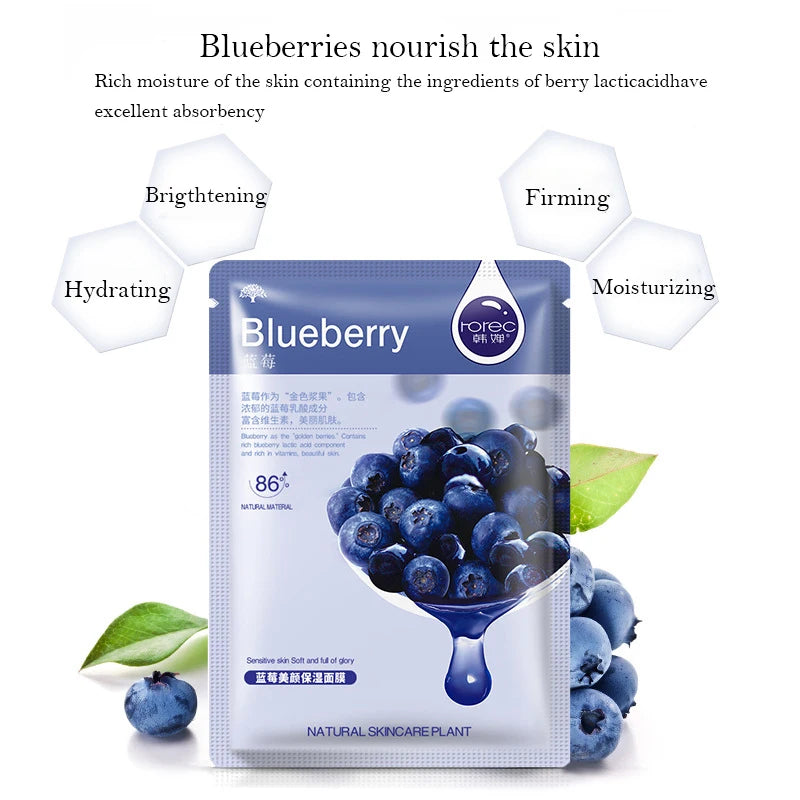 Natural Plant Sheet Face Masks - Moisturising, Anti-Ageing & Oil Control (10 Pack)
