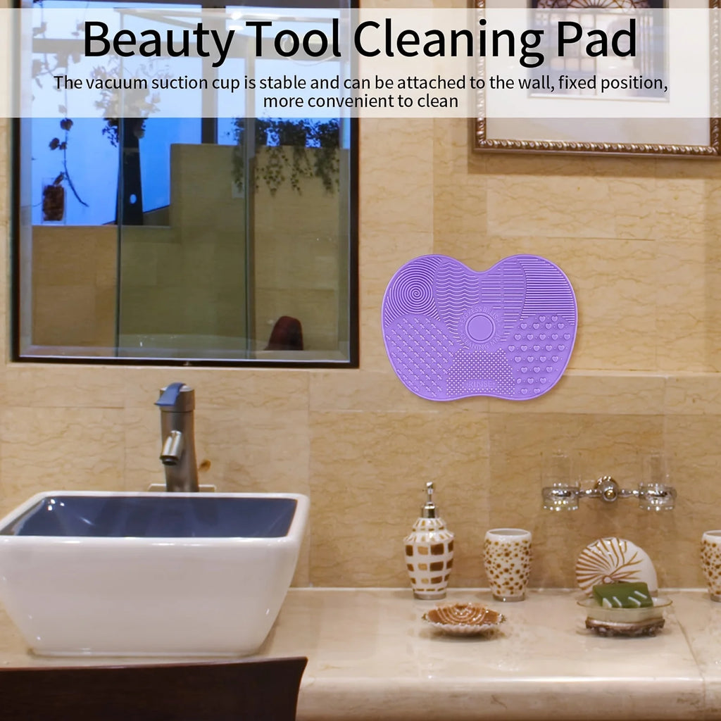 Silicone Makeup Brush Cleaning Pad with Suction Cup