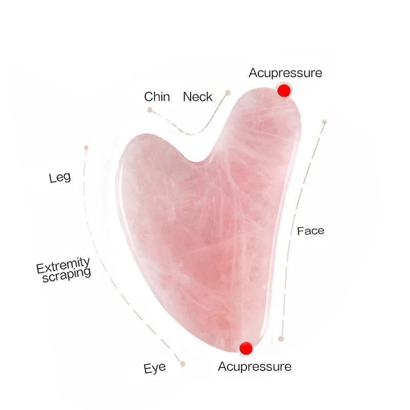 Gua Sha Face Massager & Scraper Tool - Rose Pink
