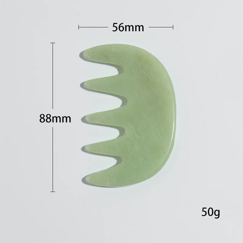 Natural Jade Comb & Gua Sha Board – Facial Massage & Body Scraping Tool