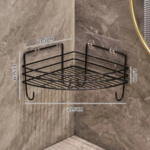 Bathroom Corner Shower Storage Rack – Wall Mounted Triangle Shelf