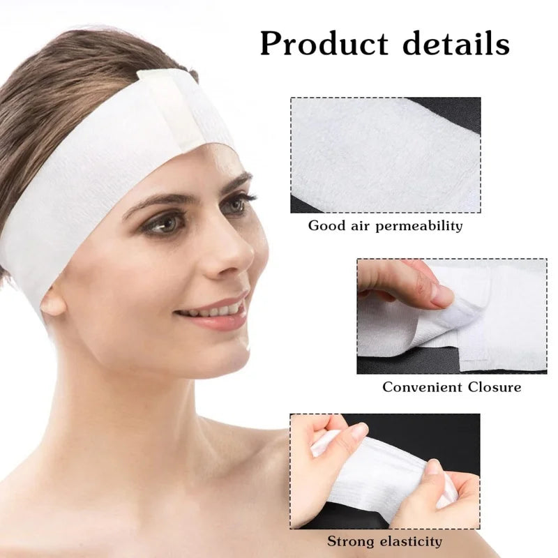 Disposable Facial Headbands – Soft Non-Woven SPA & Salon