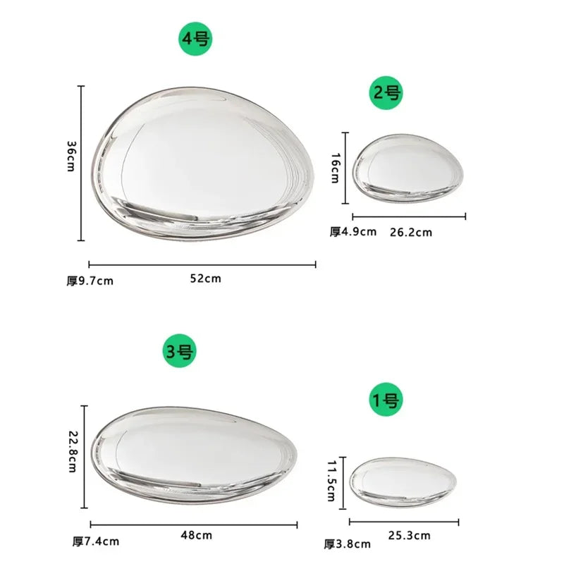 Water Drop Pebble Wall Art – Imitation Stainless Steel Living Room Decoration