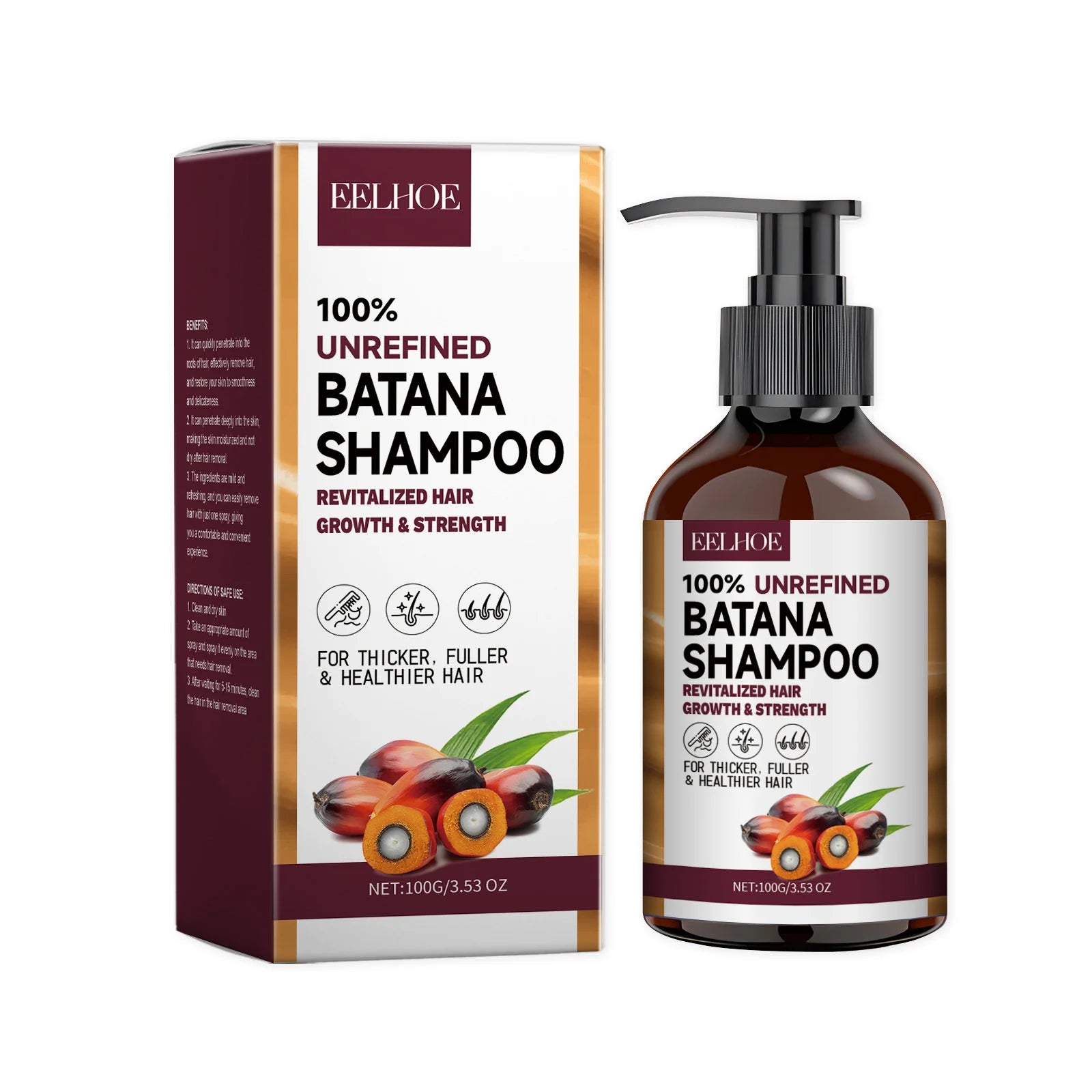 EELHOE Batana Oil Shampoo & Conditioner – Anti-Frizz, Nourishing & Hair Growth