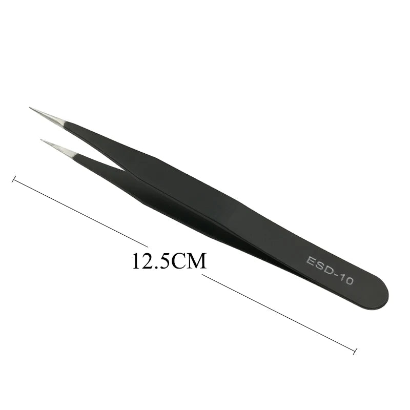Professional Eyelash Extension Tweezers with Fiber Tips