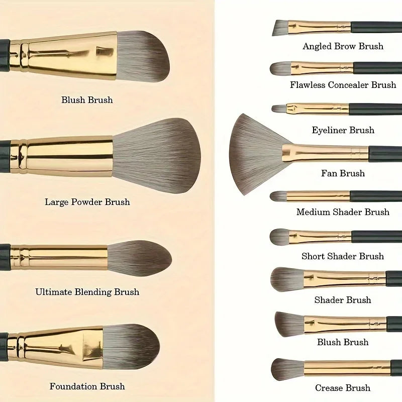 14pc Makeup Brush Set – Soft Fluffy Eyeshadow, Concealer & Blush Brushes