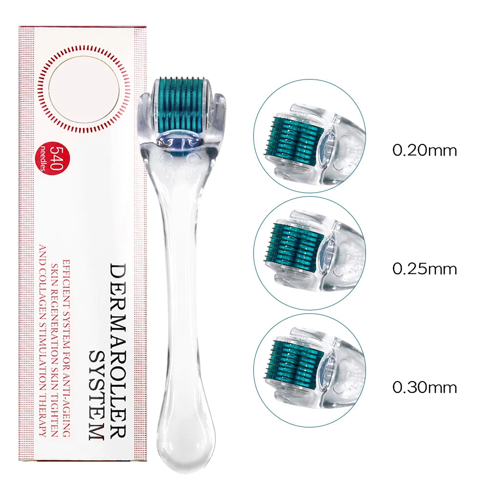 540-Needle Derma Roller – Face, Body, Hair & Beard Growth (0.2–0.3mm)
