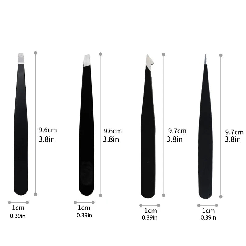 Stainless Steel Eyebrow Tweezers – Precision Slanted Tip