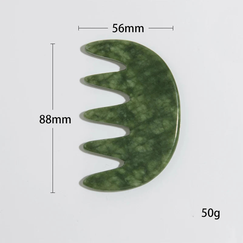 Natural Jade Comb & Gua Sha Board – Facial Massage & Body Scraping Tool