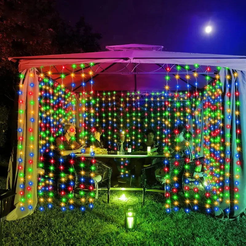 Solar LED Curtain String Lights – 8 Modes for Garden, Party & Home Decor