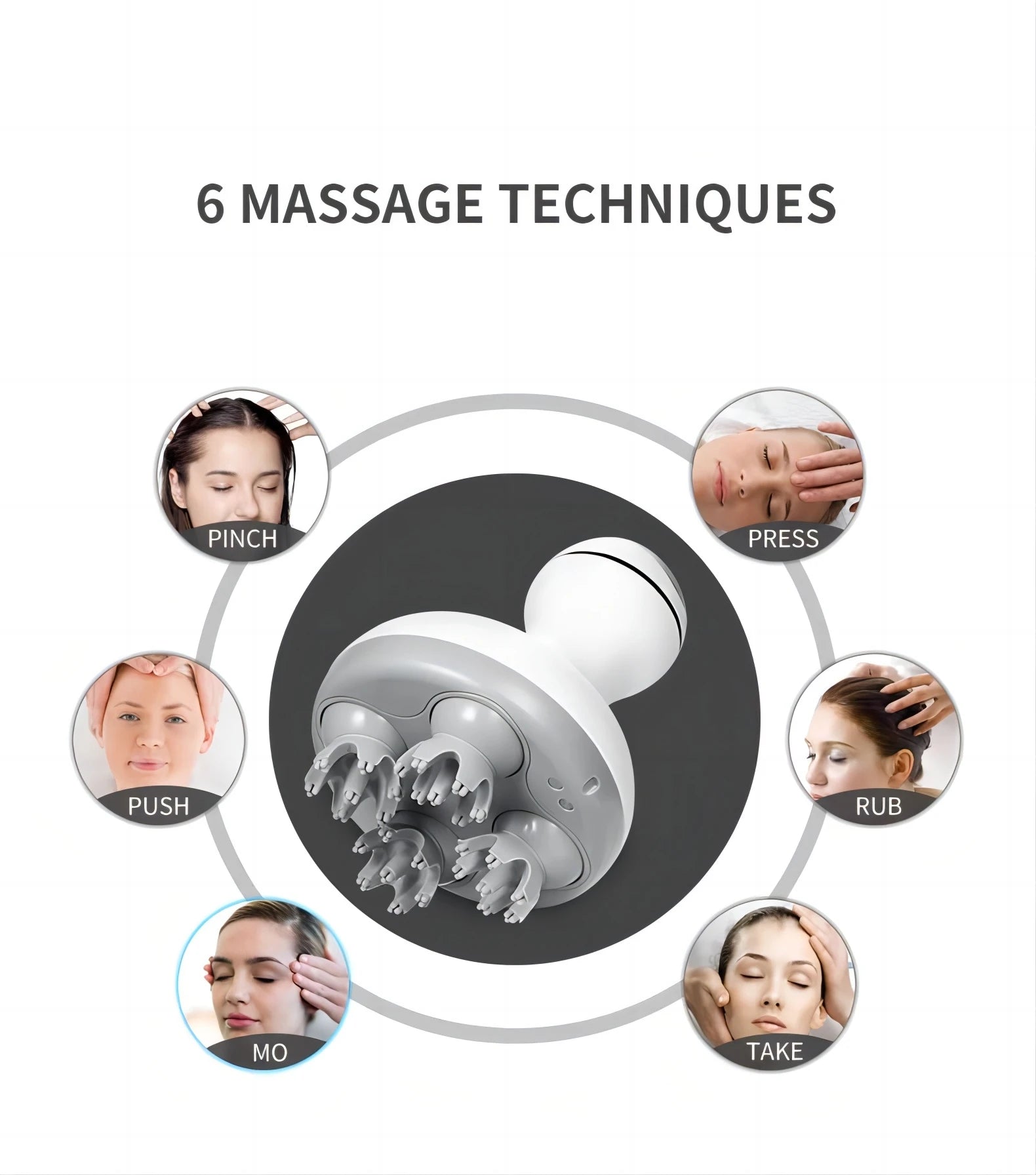 Cordless Scalp Massager – 4 Interchangeable Heads, Hair Growth