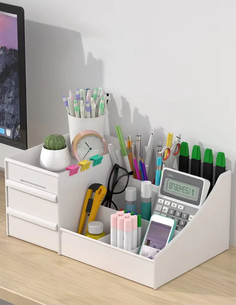 Bamboo Drawer Makeup Cabinet – Desktop Cosmetic Storage Rack