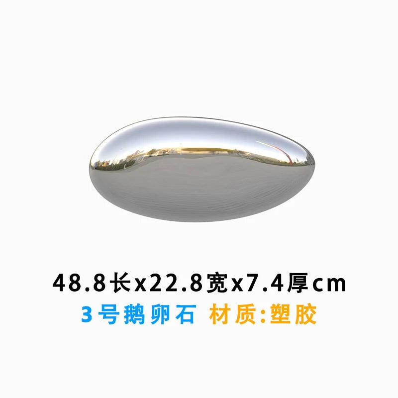 Water Drop Pebble Wall Art – Imitation Stainless Steel Living Room Decoration