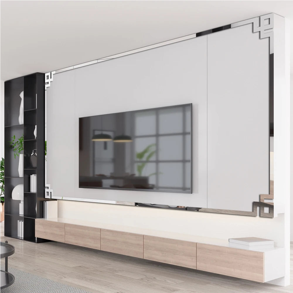 10/20pc DIY Acrylic Mirror Wall Stickers – TV Background & Room Art Decor