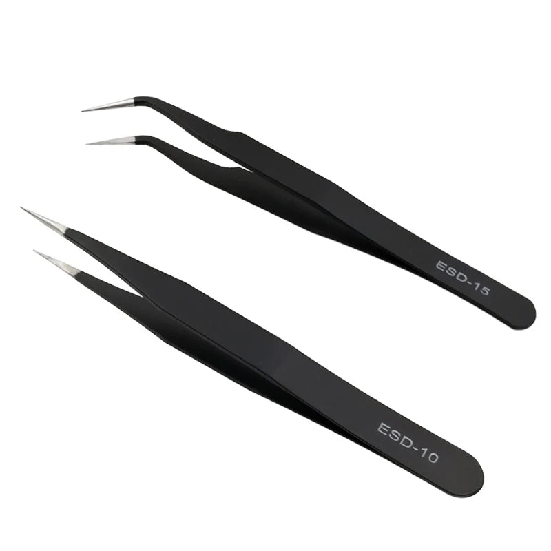 Professional Eyelash Extension Tweezers with Fiber Tips