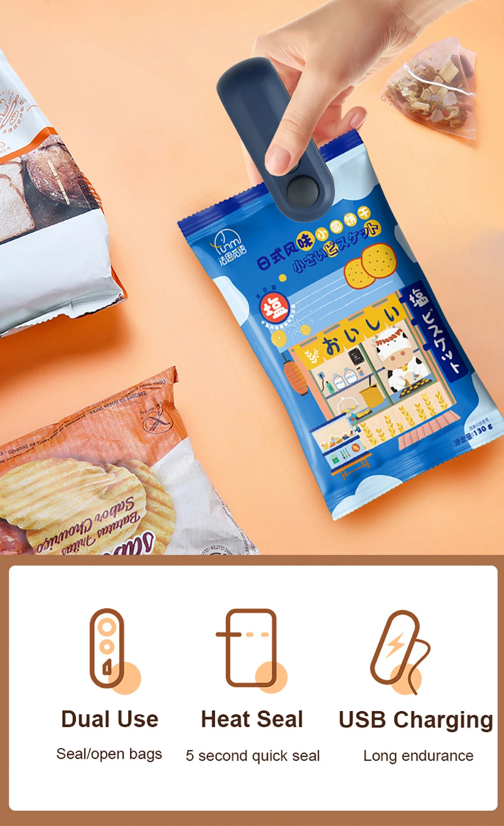 Mini Handheld Heat Bag Sealer – Portable Plastic Bag Sealing Machine