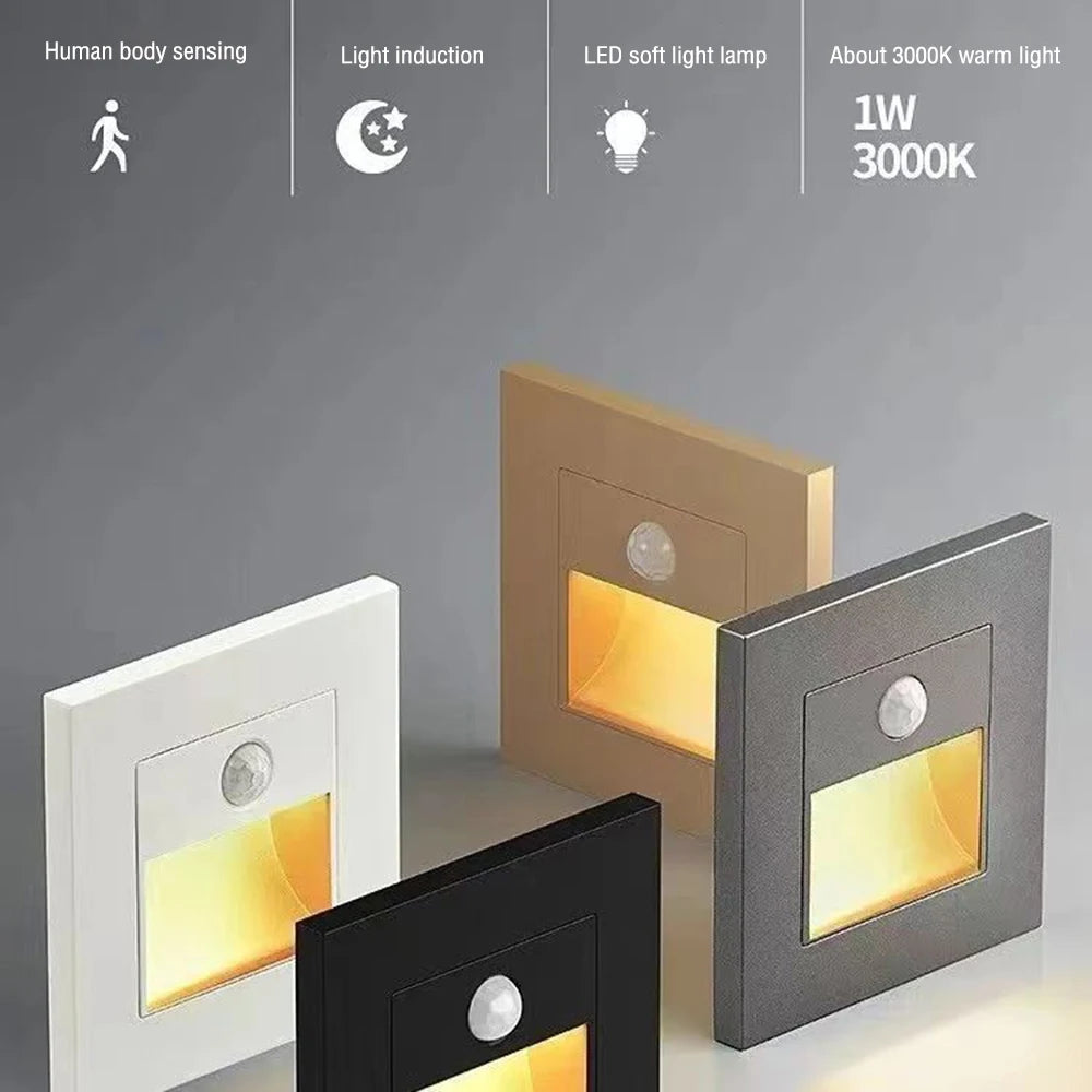Recessed LED Wall Stair Light 2W – PIR Motion Sensor Step & Corridor Lamp