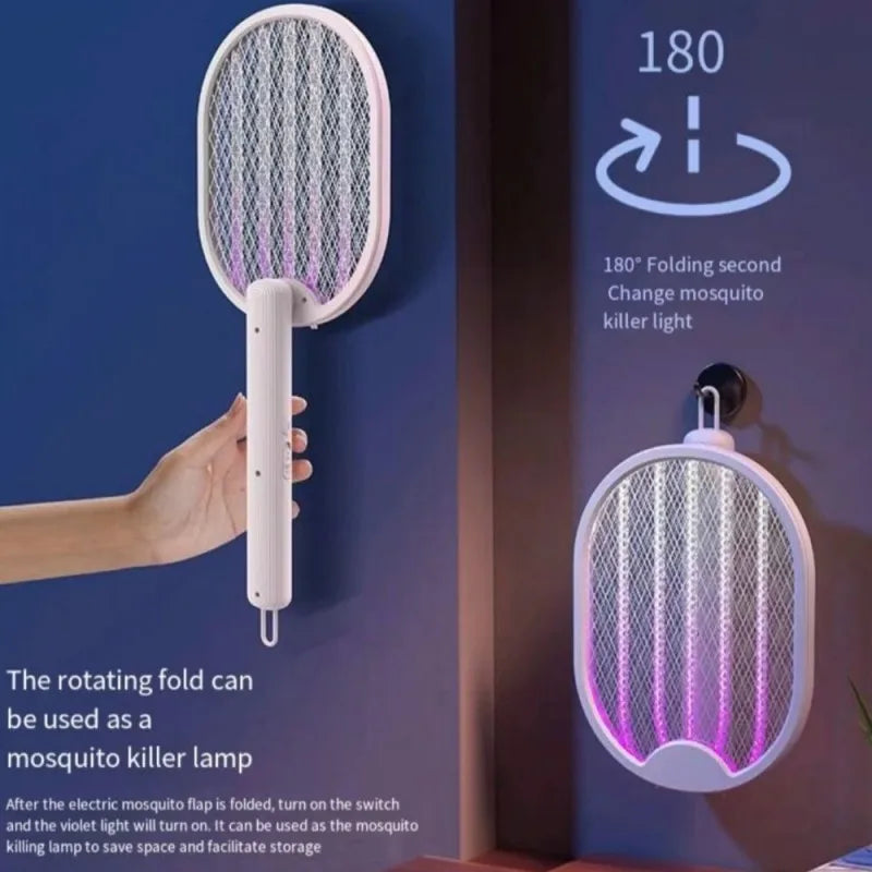 Foldable Electric Mosquito Killer Racket – USB Rechargeable UV Bug Zapper