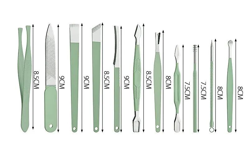 16pc Stainless Steel Nail Clipper & Manicure Set with Folding Bag
