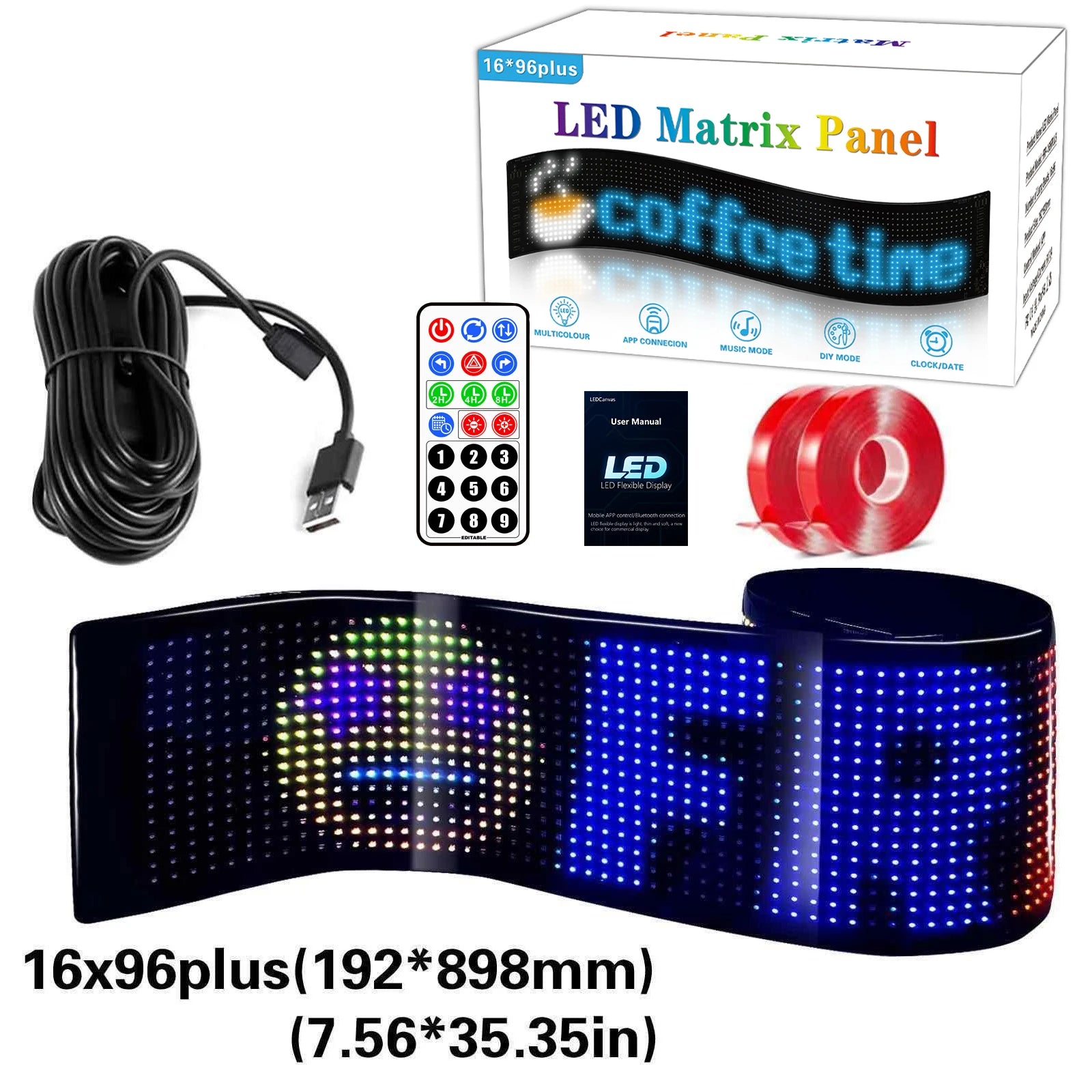 Smart RGB Flexible LED Car Rear Window Display – Bluetooth App Controlled