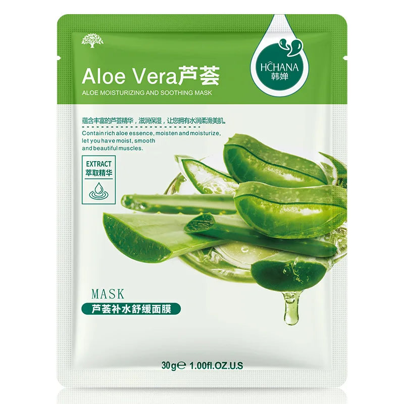 Natural Plant Sheet Face Masks - Moisturising, Anti-Ageing & Oil Control (10 Pack)
