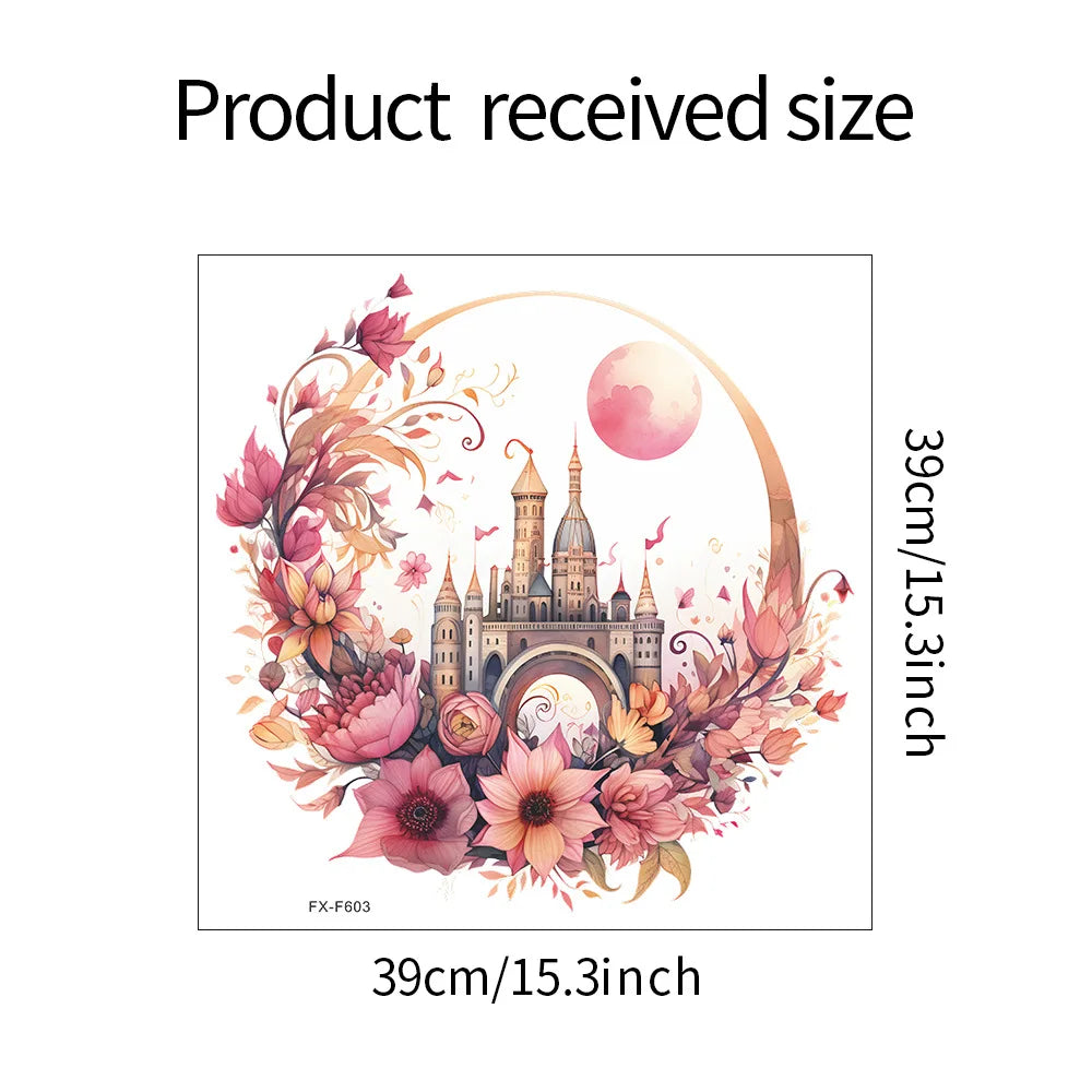 Moon & Flower Vinyl Wall Sticker – Girls Bedroom & Room Decoration