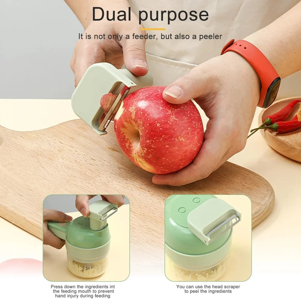 4-in-1 Electric Vegetable Chopper, Slicer & Food Processor