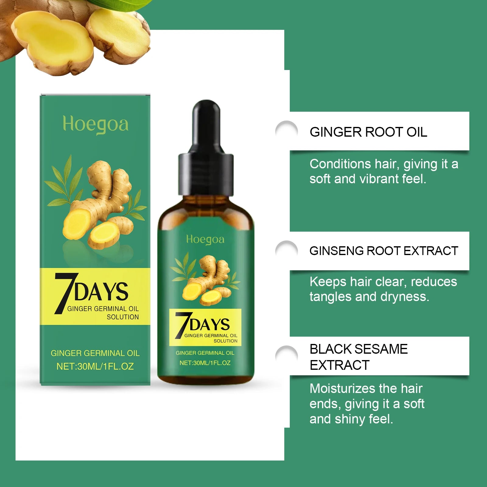 7-Day Ginger Hair Growth Serum – Anti-Hair Loss Scalp Treatment